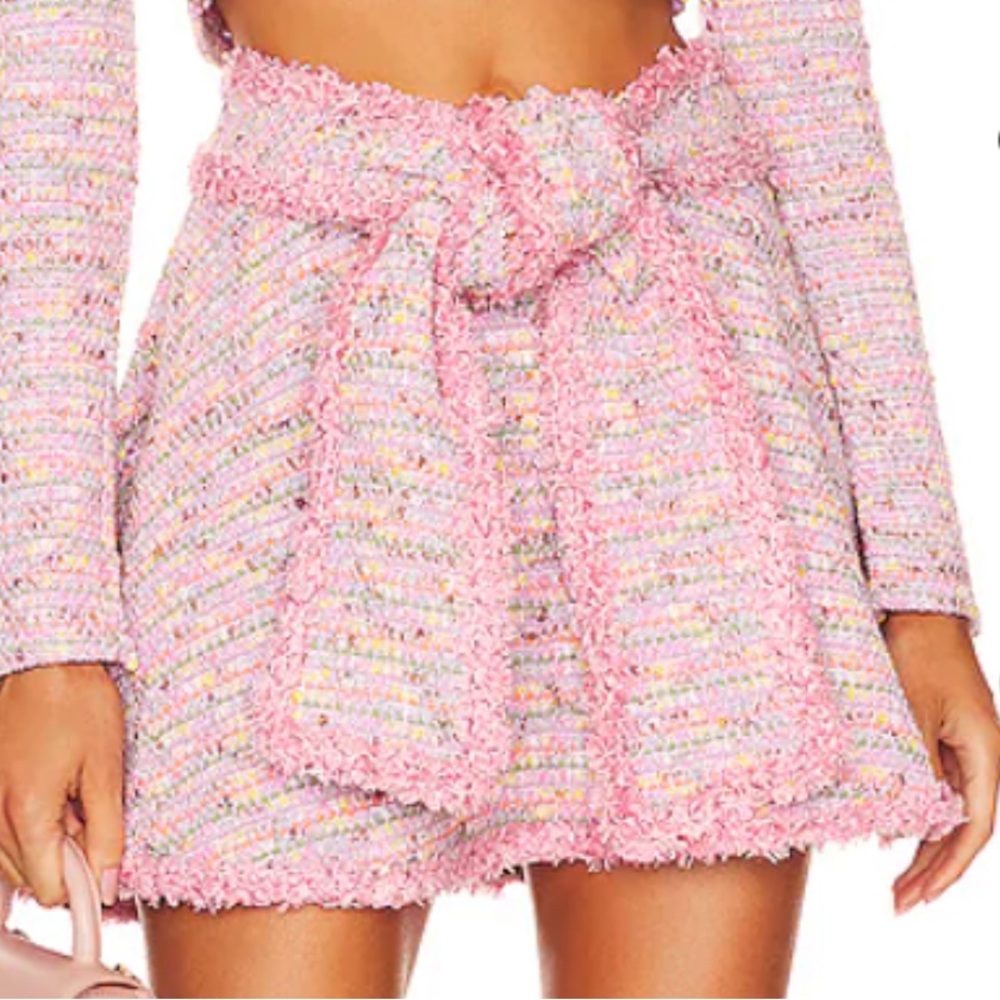 Alexis Chic Pink Tweed Skirt Set